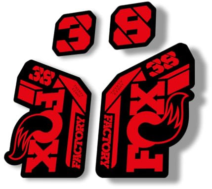Gabel Ersatz Aufkleber kompatibel für Fox 38 2021 Serie Rot (matt)