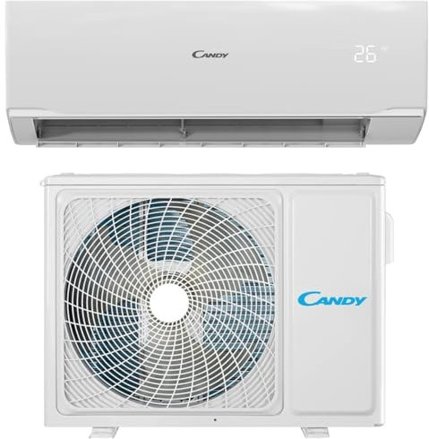 Candy, Condizionatore Smart Linea Pura, Climatizzatore Monosplit con Unità Esterna e Interna 9000 Btu, 19 dBA, con Self-Clean - Tecnologia di Espansione a Freddo e Controllo da Remoto con App