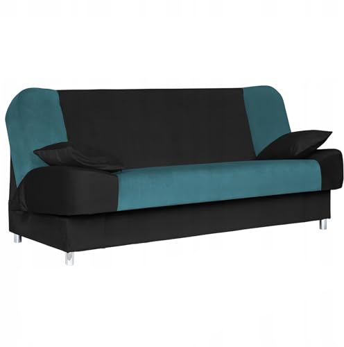 Family Meble Couch, Modell Sara Duo, Sofa mit Schlaffunktion, Schlafcouch, Schlafsofa mit Bettkasten, Lounge Sofa, Bequem zum Entspannen, Elegantes Design, Für Wohnzimmer, Schlafzimmer, R 31/137