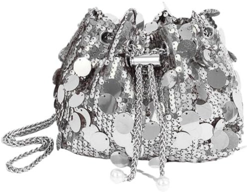 Tsffae Pailletten-Beuteltasche, Modische Handtasche Kordelzug, Großes Fassungsvermögen, Umhängetasche, Schultertasche, Glänzende, Lässige Tragetasche Für Damen