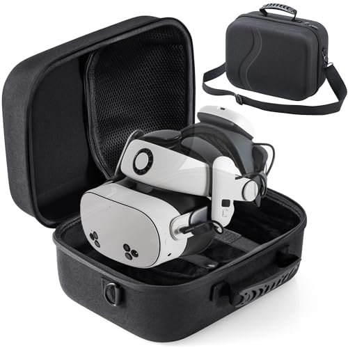 Große Tasche für Meta Quest 3/Quest 3S, Reisen Tragetasche Kompatibel mit BOBOVR S3 Pro/Kiwi Design Akku Elite Strap und Anderem Zubehör, Reisen und Aufbewahrung Hart Tasche für Oculus Quest 3S