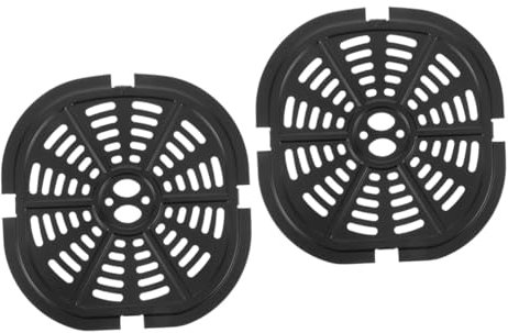 Mikinona 2St Trennplatte Luftfritteuse Ersatzteil Heißluftfritteuse Zubehör Airfryer Zubehör Luftfritteuse Zubehörteil Heißluftfritteusen-Pfannenwerkzeug Grillplatte Rostfreier Stahl Black