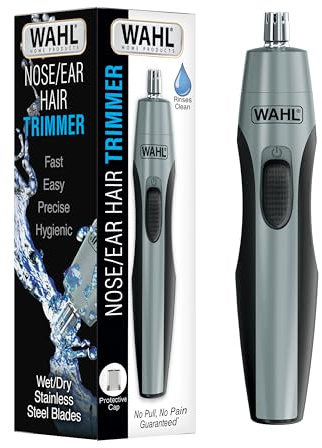 Wahl Clipper Battery Operated, Precision Ear and Nose Hair Trimmer for Men, Hygienic Nose Trimmer with Rinseable Blade for Easy Cleaning, Perfect for Travel – Model 3026462