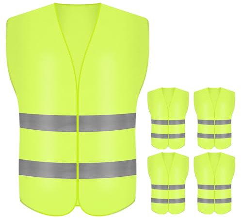 LDUMODUW Warnwesten Auto 5er Pack, Warnwesten Auto Pannenweste Warnweste-Reflektierende Warnwesten inkl, Sicherheitsweste
