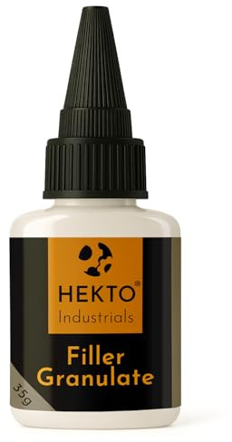 Füllstoff 1x40g – Extra Starker Füllstoff für Sekundenkleber & 2K Klebstoff – Lückenfüllendes Reparatur-Granulat für Kunststoff, Metall & Holz, Rissfüllend HEKTO Industrials