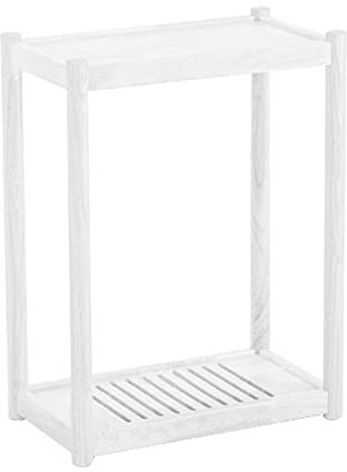 CPU Halterung PC-Tower-Ständer aus Massivholz, mobiler CPU-Halter mit zwei Ebenen, bodenstehender PC-Hauptgehäuseständer mit unsichtbaren Lenkrollen for das Home Office PC Halterung(White,Small)