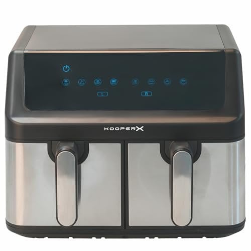 Friggitrice ad aria doppio cestello, 9 litri, display digitale led, KooperX