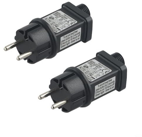 Prise de transformateur 31V pour lumières de Noël, prise de transformateur LED 31V 6W avec minuterie, fonction mémoire, adaptateur d’alimentation étanche 8 modes IP44(2)