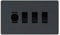 BG Evolve Matt Grey 4 Gang Custom Grid Switch 1x LED Dimmer 3x 2 Way Switch