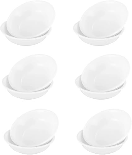 Mujiluxe Ciotole per salsa, 12 pezzi, rotonde, ciotole per dessert, per snack, sushi, salsa di soia, spezie, contorni, frutta e snack, mini ciotola bianca