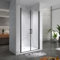 KAYA-BLACK Porte de douche H. 180 cm, largeur réglable 77-80 cm, verre transparent anticalcaire