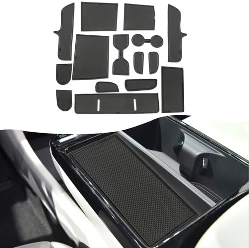 SXCY for 2025 Hyundai Tucson Cup Holder Inserts Liner [Full Wire Button Console Only] 2025 Tucson Door Slot Mats 2025 Tucson Limited Accessories Cupholder Console Inserts Liner for 2025 Tucson(Black)