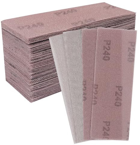 Shineboc Schleifgitter 50 Stk Schleifstreifen 70 x 198mm geeignet für Mirka Handschleifer- staubfreies Schleifen durch optimale Absaugung und geringen Staubandruck, Enthält Korn 240