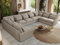 MKS MEBLE Sofa U-Form, Wohnlandschaft, Couch, Ecksofa, Couchgranitur, Polsterecke, Big Sofa XXL, Polstergarnitur - Verso U 9M - Beige Struktur