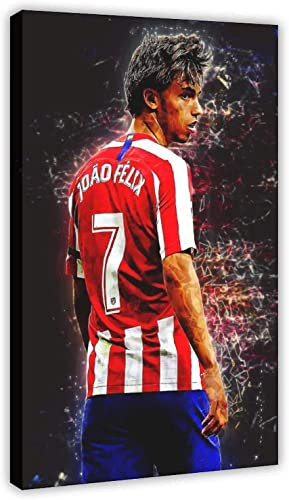 BBSYDH Poster und Drucke 30 * 50cm Senza Cornice Calciatore Joao Felix Poster Canvas Wall Art Room Immagini per Camera da letto Regali Decor