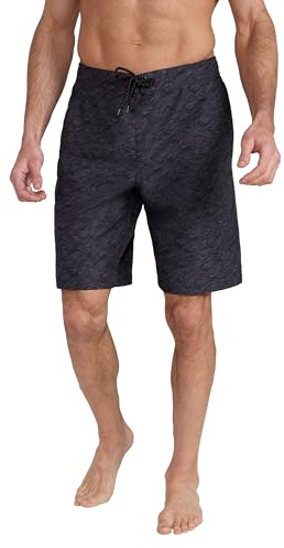 Mountain Warehouse Ocean Printed Men's Boardshorts - Quick Drying Swim Shorts, 2 Side Pockets Beach Shorts, Internal Mesh Swim Trunks - Spring Summer, Surfing & Swimming Dark Grey (Printed) 4XL