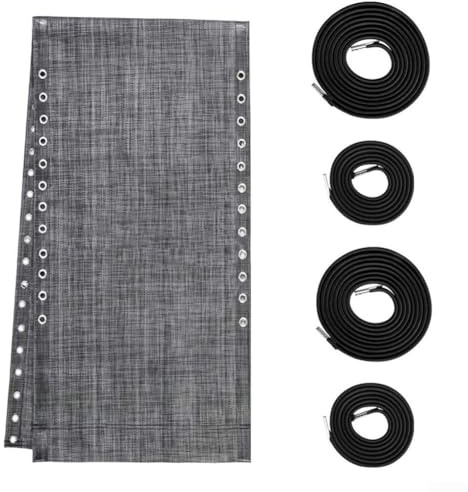 Hasaller Strandkorb Mesh Stoffe Nylon Strandkorb Ersatz Kit Stoffschnur Outdoor Liegestühle Ersatz Stoff Set Deckchair Reparatur Tuch Mesh Abdeckung für Bea-ch Lounge Stühle (Dunkelgrau)
