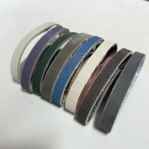 Shineboc Schleifbänder 13 x 305 mm, 32 Stück Messerschärfer Schleifband Körnung 120/180/240/400/600/800/1000/3000 für Scharfe Messerschär fer und Werkzeugschärfer