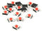 Lot de 100 micro-interrupteurs tactiles SMD 6 x 6 x 3,1 mm, 4 broches, bouton-poussoir, rouge(4 Pin switch)
