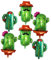 FRCOLOR Globos de Cactus de Aluminio 6 Piezas Fiestas de Cumpleaños Decoración de Verano Decoraciones de Cactus