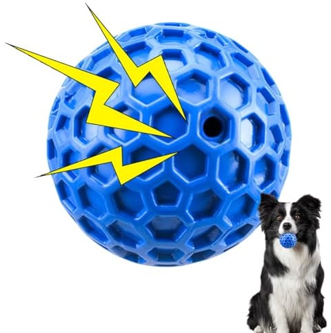Quietschball für Hunde, Unzerstörbar Hundespielzeug Ball aus Naturkautschuk, Interaktives Kauspielzeug für Hunde, Hundeball für starke Kauer, Robuster Hunde Ball -Zahnungsspielzeug für Welpen(Ø 5.5cm)