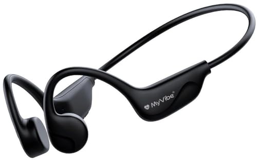 MYVIBE is Strong Casque à Conduction Osseuse Sport - Écouteurs Bluetooth Oreilles Libres, Ultra-Léger 27g, IPX5 Étanche Pluie & Sueur, Autonomie 8h, Arceau Ergonomique, Idéal Running & Fitness