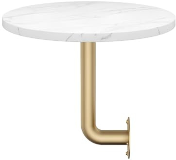 Kleiner Runder Wandtisch, Schwebender Schreibtisch in L-Form, Platzsparender Beistelltisch für Café, Kneipe, Küche, Büro (35 cm 40 cm)(40cm/15.7in)