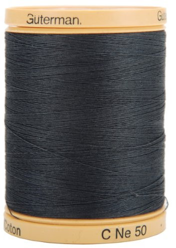 Gutermann 876 yd Natural Cotton Thread Solids, Iron Grey