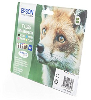 Original Tinten Spar-Set Epson T1285 C13T12854010 - 4 Tinten-Patronen - Schwarz, Cyan, Magenta, Gelb - 1 x 5,90 ml & 3 x 3, ml