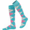 MySocks Hommes Femmes Genou Haute Chaussettes,Menthe Base et Blanc Rose,36-41 (UK: 4-7 )
