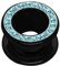 Acryl Ohr Piercing Epoxy Flesh Tunnel schwarz mit Steinen in hellblau-türkis, 10 mm Ø