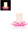 LED Kerze & Kristallglashalter, 15 cm Höhe Ø 20,5, 6 Stunden Timer, Warm-weiß & Farbwechsel (Rosé)