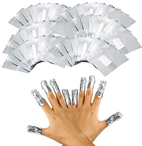 Qiuyan 100pcs Nail Foil Gel Wraps Polish Remover Art Soak off Acrylic Removal - No Acetone