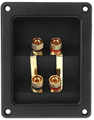fivekim Terminal Cup Connector 266 Parts Express Binding Posts Gold Banana Jacks Recessed Bi-Amp Speaker Box Black Stage speaker junction box Black