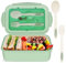 vitutech Lunch Box, Bento Box Boite Bento avec Fourchette Et 3 Compartiments1400ml Sécurité Anti-Fuite Écologique Hermétique Boîte à Repas pour Le Pique-Nique, l'école, Le Travail, Vert