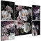 decomonkey Bilder Set Blumen 110x80 cm 5 Teilig Leinwandbilder Bild auf Leinwand Vlies Wandbild Kunstdruck Wanddeko Wand Wohnzimmer Wanddekoration Deko Natur Rose