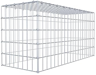 GABIONA Gabione zur Erweiterung (L x H x T cm: 100 × 50 × 40) – Steinkorb aus 4 mm Draht, C-Ring Verschluss mit Gratis-Zange – für Erweiterung in der Höhe, ohne Bodengitter – Gabionenzaun