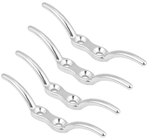 Belegklampe Edelstahl,4 Pcs Boot Klampen,Klampe Bootsklampe Festmacherklampe,Edelstahl,Poliertes,Rostfreies Wasser Gegen Meerwasser,Dauerhaft,FüR Yacht Dock Deck Base Marine Boat Fastener ZubehöR