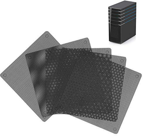 VBESTLIFE 5 unids/Pack 12 cm / 4,7 Pulgadas Cubierta de Ventilador de Ordenador PVC Filtro de Polvo de Ventilador a Prueba de Polvo para Ventiladores de Carcasa de Ordenador, Rejilla de Altavoz