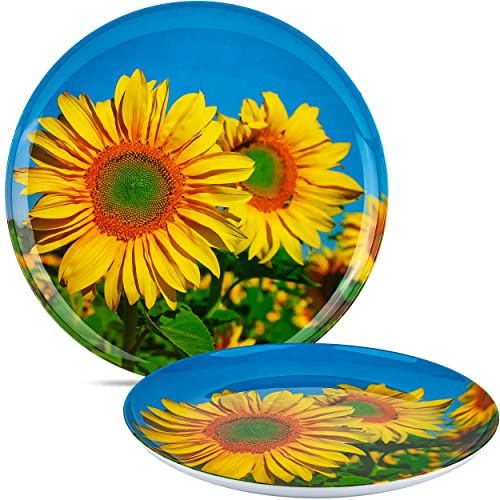 alles-meine.de GmbH Geschirr Motiv & Artikel wählbar großer Melamin - Teller/Speiseteller - Ø 28 cm - Sonnenblume - Essteller Service - Abendbrotteller - Frühstücksteller -..