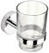 Croydex Bathrooms Nabis Elixir Wall Mounted Chrome & Glass Tumbler and Toothbrush Holder for Bathroom, Bedroom & Shower