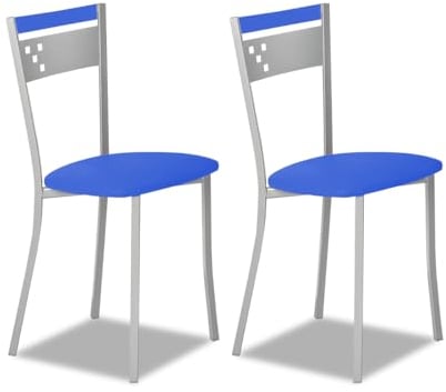 ASTIMESA SCCABAZ Dos sillas de Cocina, Metal, Azul, Altura de Asiento 45 cms
