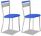 ASTIMESA SCCABAZ Dos sillas de Cocina, Metal, Azul, Altura de Asiento 45 cms