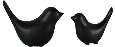 Hoshisea 2 Stück Schwarz Keramik Vogel, Moderne Tier Skulpturen, Minimalistischer Keramikvogel, Für Wohnkultur, Kunsthandwerk, Hochzeitsgeschenke, Weihnachtsfeiern