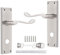 Probrico Internal Door Handle with Lock for Bathroom, Privacy Door Lock Set, Victorian Scroll Door Handle on Backplate 154mm×40mm, Brushed Nickel, 2 Pack