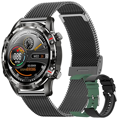 Smartwatch Uomo, 1,32'' Orologio da Polso Fitness Tracker con Chiamate Bluetooth, IP68 Impermeabile Cardiofrequenzimetro Contapassi Sportivo Activity Tracker Smart Watch per Android IOS (Nero)