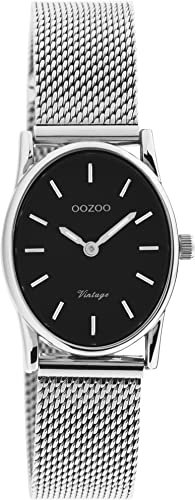 Oozoo Vintage Damen Uhr - Armbanduhr Damen mit 14mm Metallmesharmband - Analog Damenuhr Oval C20257
