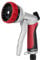 RESTMO Hose Pipe Spray Gun, Heavy Duty Garden Hose Spray Gun, High Pressure Hose Nozzle, Metal Hand Sprayer with 7 Patterns and Water Flow Control, Ideal to Water Plant & Lawn, Wash Car & Pet (Red)