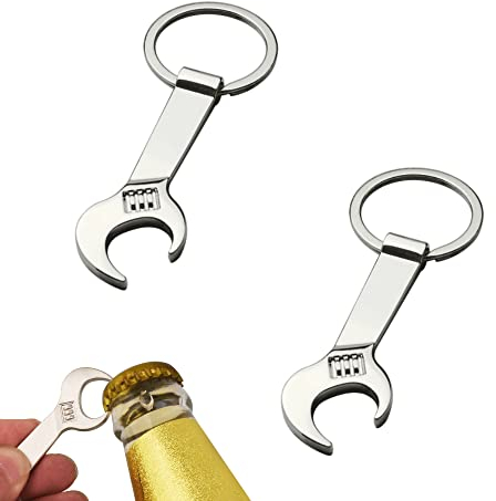 Pleenild 2 PCS Bottle Opener Keyring Wrench Keyring Metal Opener Soda Beer Bottle Opener Metal Mini Wrench for Home Bar Beer Lovers