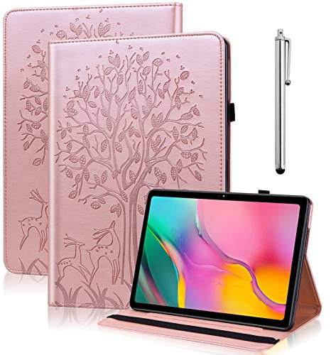 BOLELAW Funda para tablet Samsung Galaxy Tab A7 Lite de 8,7 pulgadas 2021 (SM-T225/T220/T227), piel sintética con lápiz capacitivo, ranuras para documentos para Samsung Tab A7 Lite 8.7 2021 (rosa)